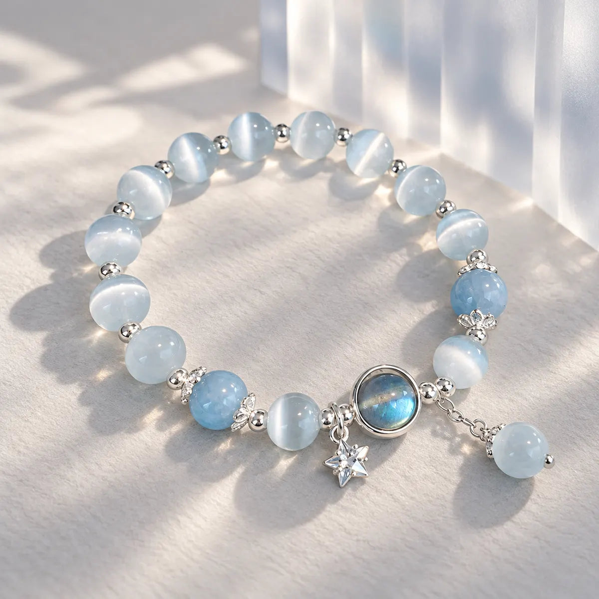 Ornarelle Cat Eye Bell Beaded Bracelet