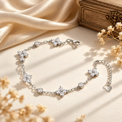 Ornarelle Four Leaf Flower Zirconia Bracelet