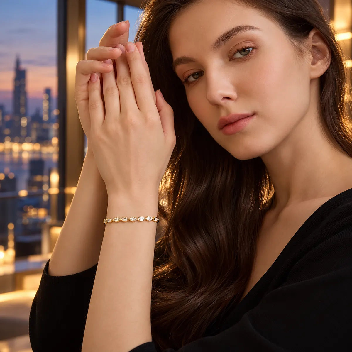 Ornarelle Bezel CZ Tennis Bracelet 14K