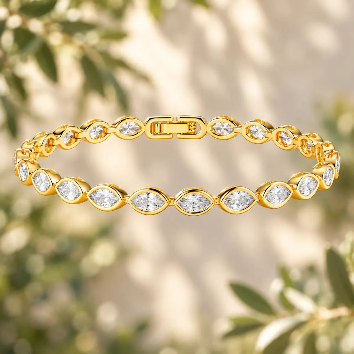 Ornarelle Bezel CZ Tennis Bracelet 14K