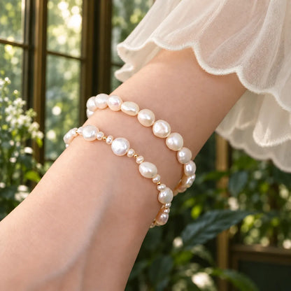 Ornarelle Baroque Pearl Gold Filled Bracelet