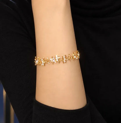 Ornarelle 18K Gold Plated Zirconia Bracelet