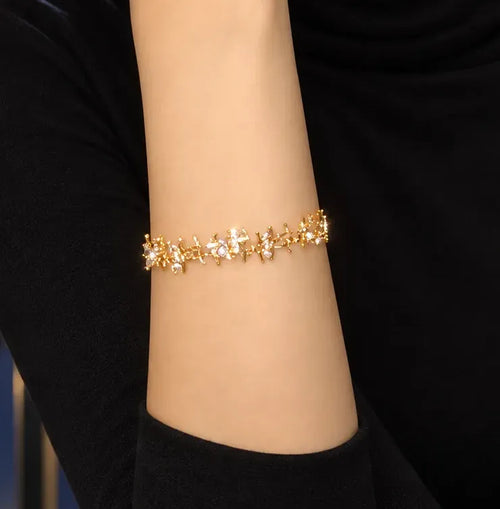 Ornarelle 18K Gold Plated Zirconia Bracelet