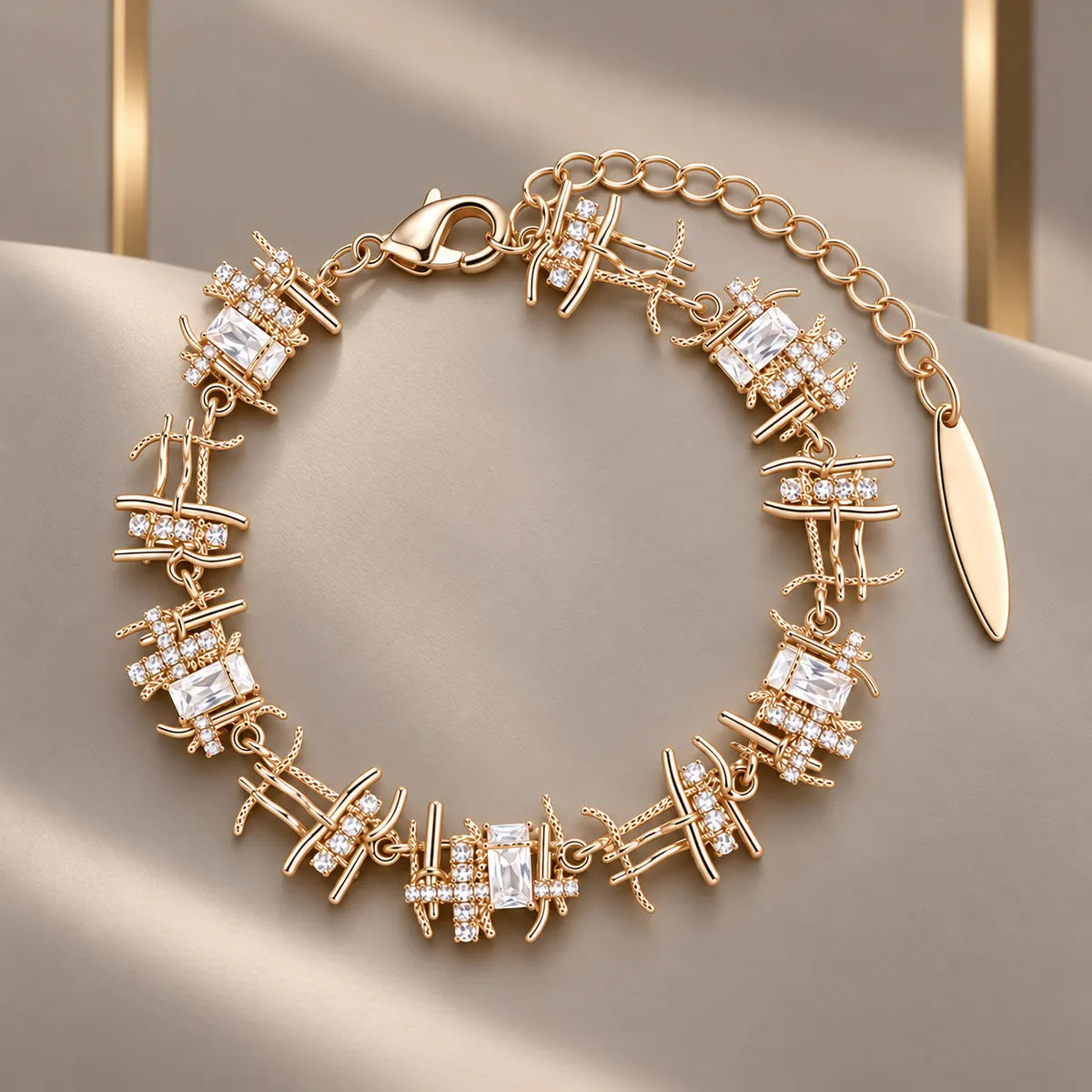 Ornarelle 18K Gold Plated Zirconia Bracelet