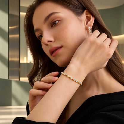 Ornarelle Bezel CZ Tennis Bracelet 14K