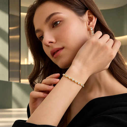 Ornarelle Bezel CZ Tennis Bracelet 14K