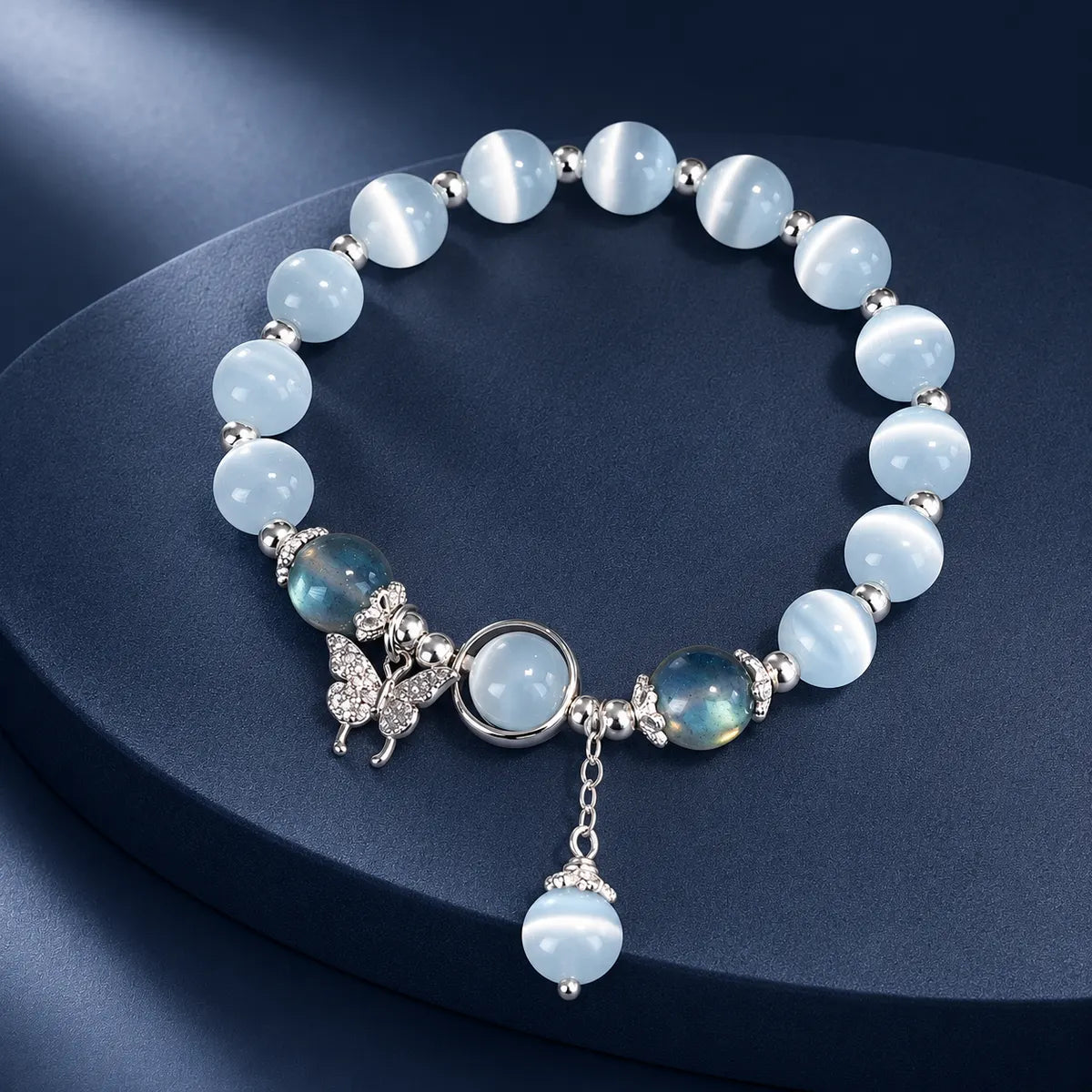 Ornarelle Cat Eye Bell Beaded Bracelet